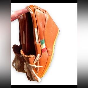 Vintage Cherokee of California Leather Oxford wedges size 5